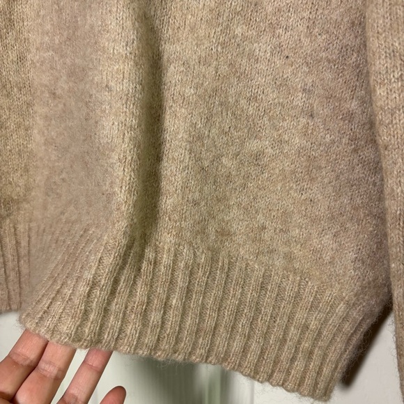Vintage Manhattan Womens Crewneck Sweater Shetland Wool Large Beige Tan Nordic - Picture 5 of 6